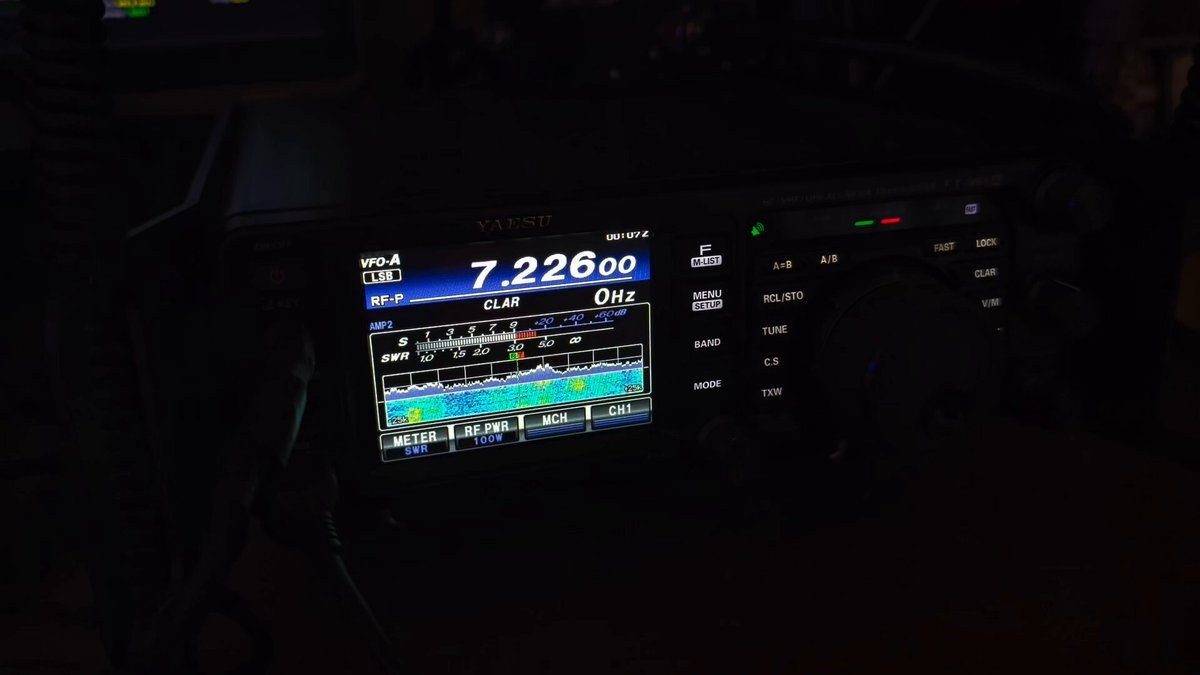 Yaesu transceiver on 40m SSB during the Alabama QSO Party