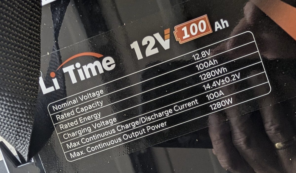 LiTime 12V 100Ah RV Lithium Battery (2nd unit)
