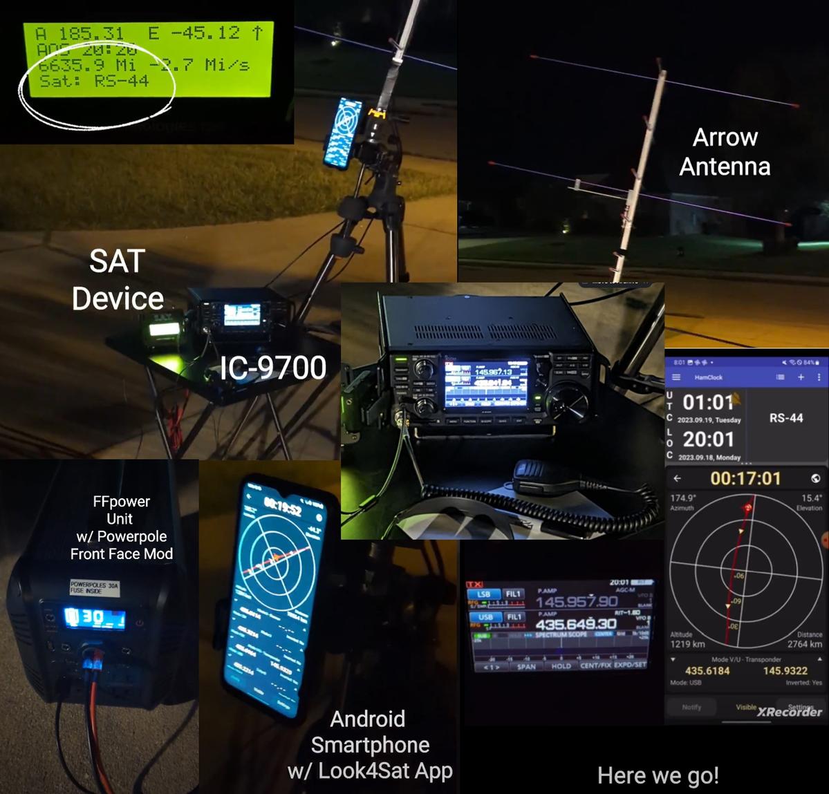 Linear satellite station: IC-9700, Arrow antenna, FFpower unit, Look4Sat tracking